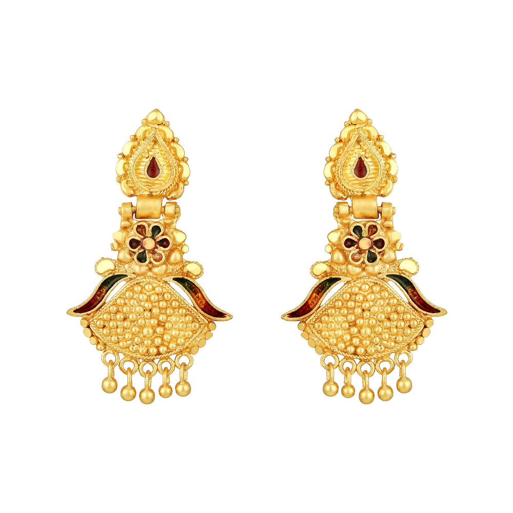 Colourful Peacock Shaped Meenakari Work Traditional Necklace Set