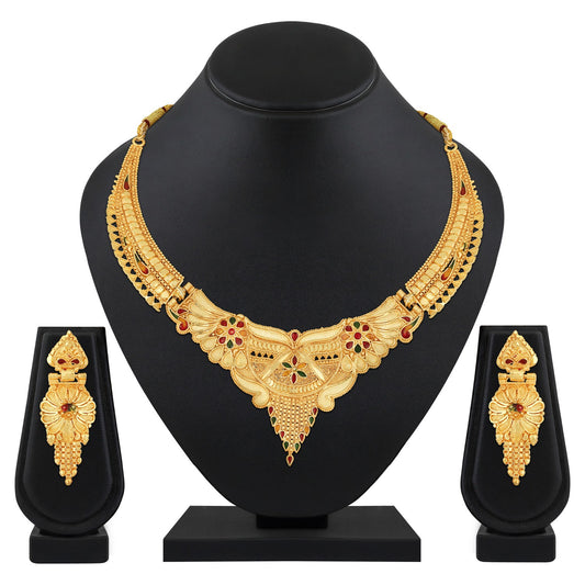 Traditional Floral Multicolour Meenakari Work Necklace Set