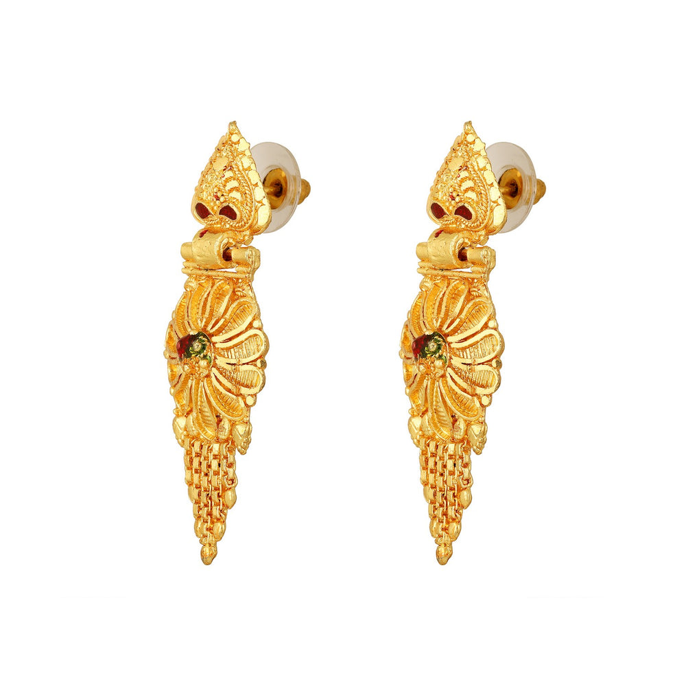 Traditional Floral Multicolour Meenakari Work Necklace Set