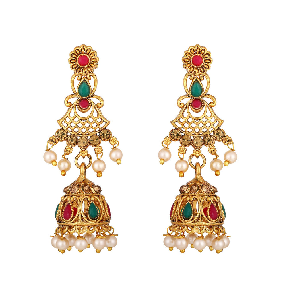 Traditional Multicolour White Kundan Choker Necklace Set