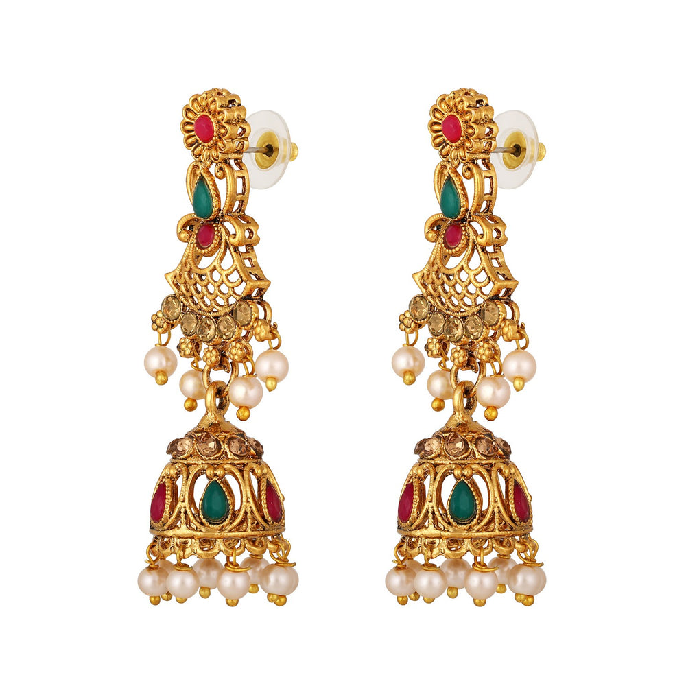 Traditional Multicolour White Kundan Choker Necklace Set