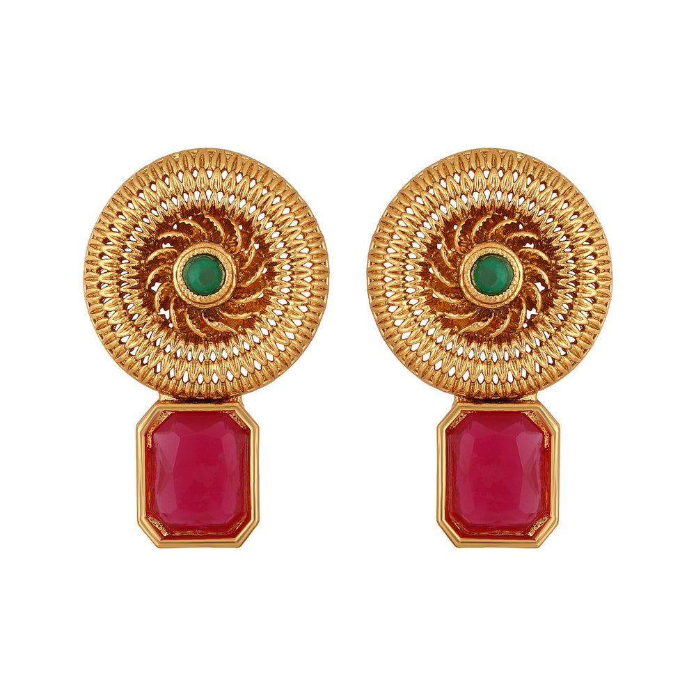 Traditional Multicolour Circular Shaped Chokar Necklace Set