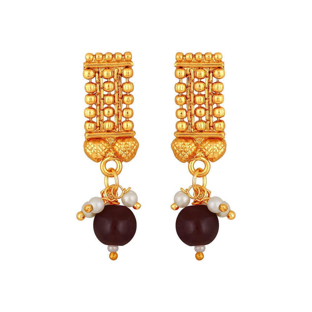 Traditional Maroon Beard Chokar Necklace Set