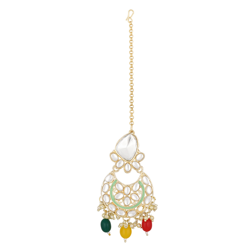 Multicolour Meenakari Work Kundan Chokar Necklace Set