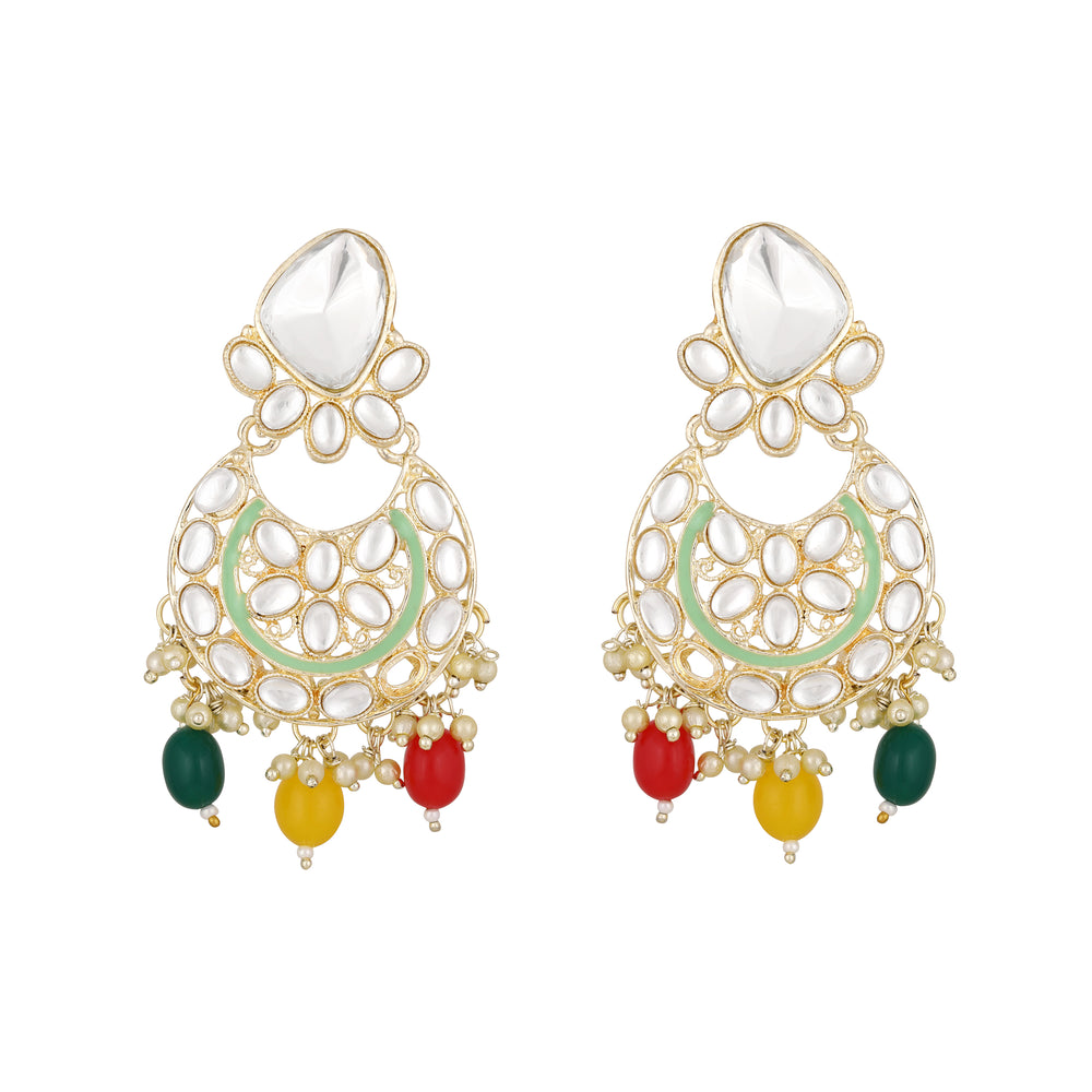 Multicolour Meenakari Work Kundan Chokar Necklace Set