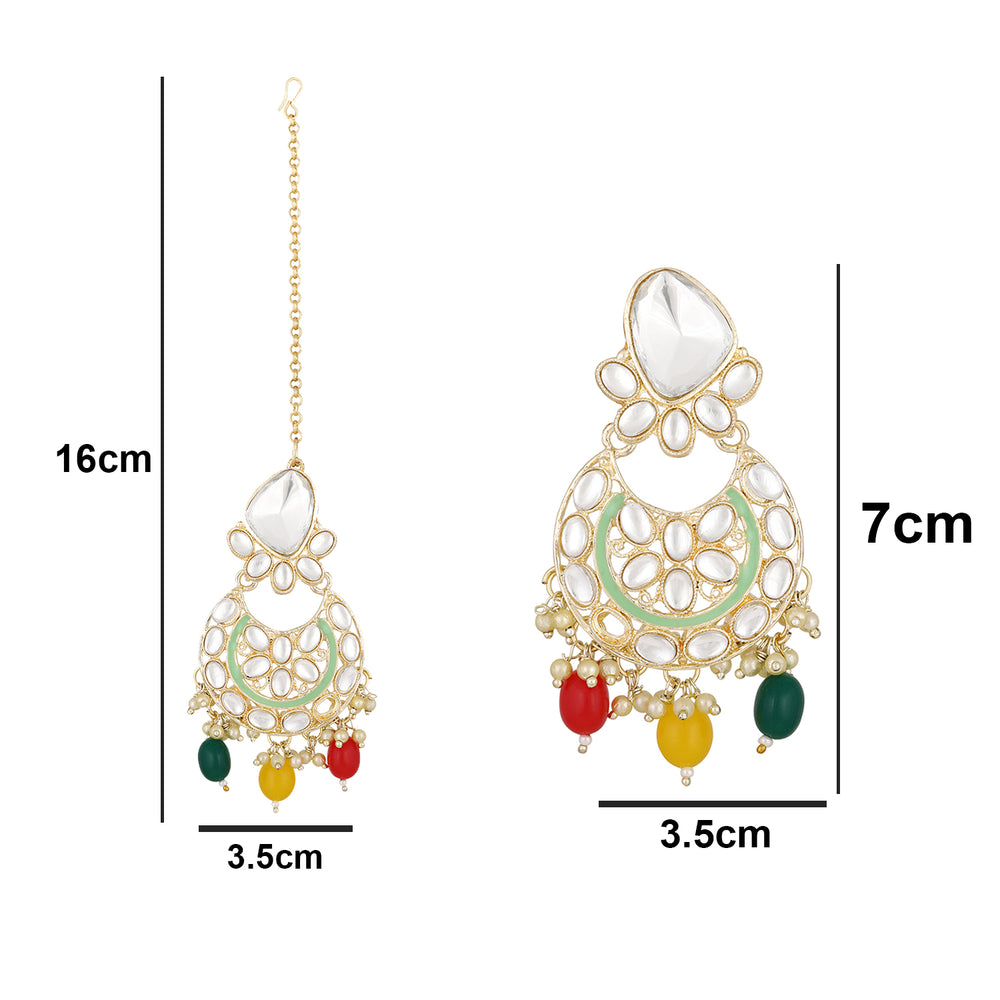 Multicolour Meenakari Work Kundan Chokar Necklace Set