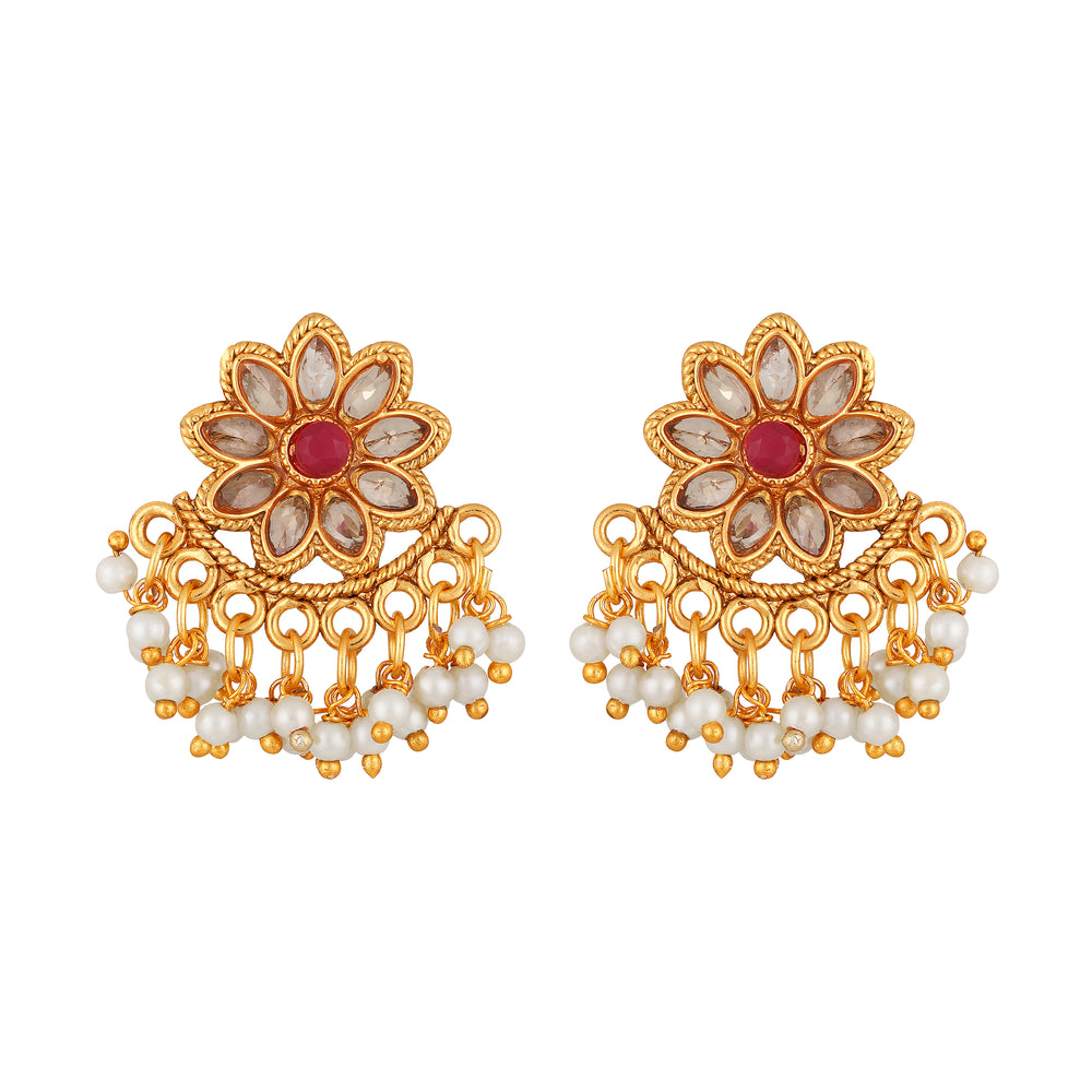 3 Layer kundan Floral Necklace Set