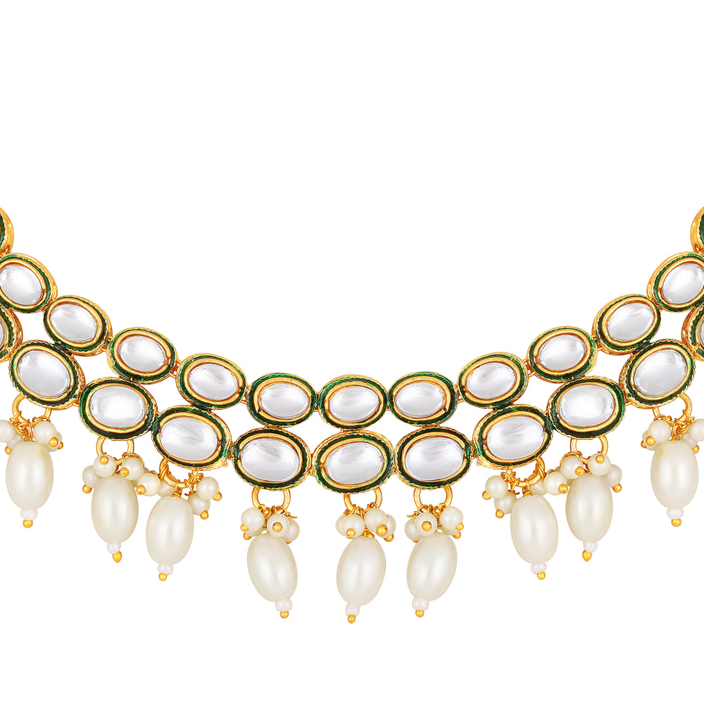 Green-meenakari-work-white-kundan-chokar-necklace-set