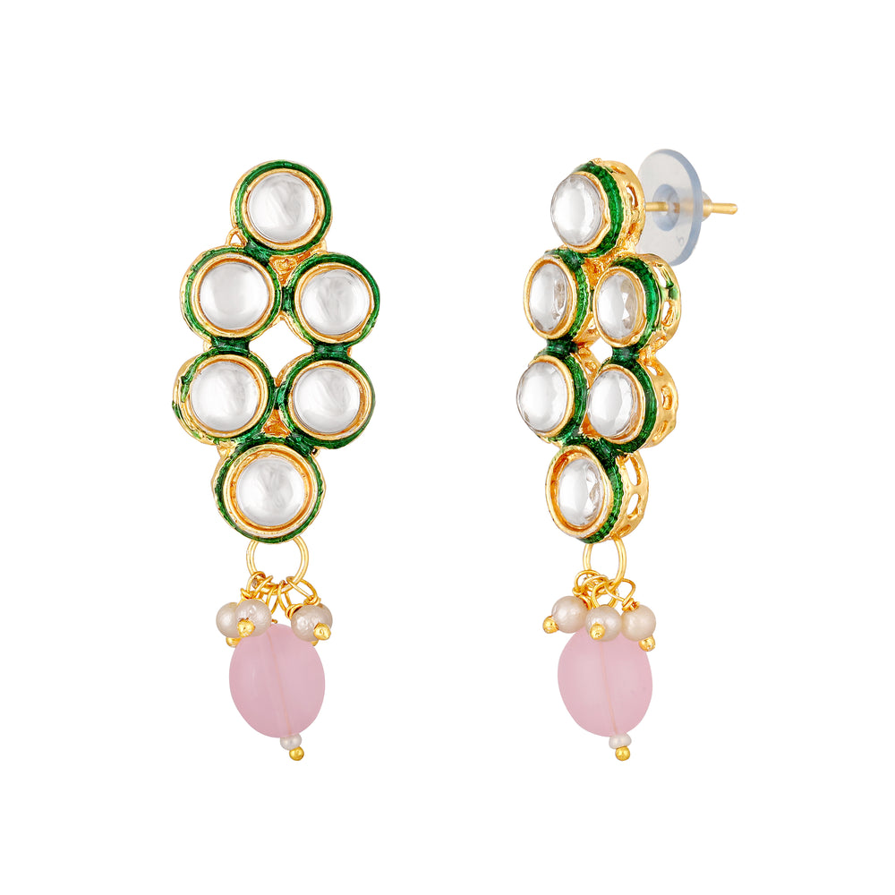 Meenakari Work Multicoloured Kundan Necklace Set