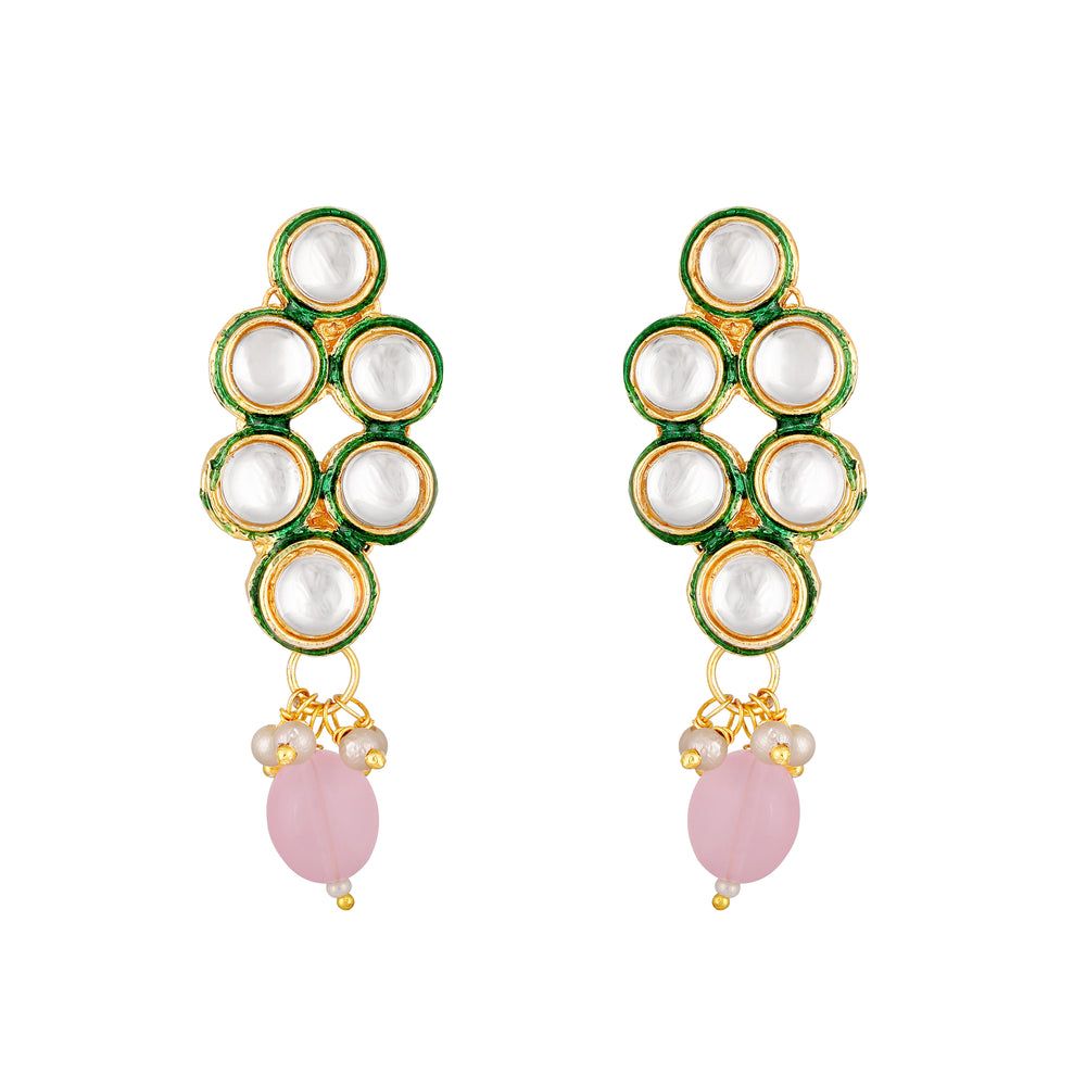 Meenakari Work Multicoloured Kundan Necklace Set