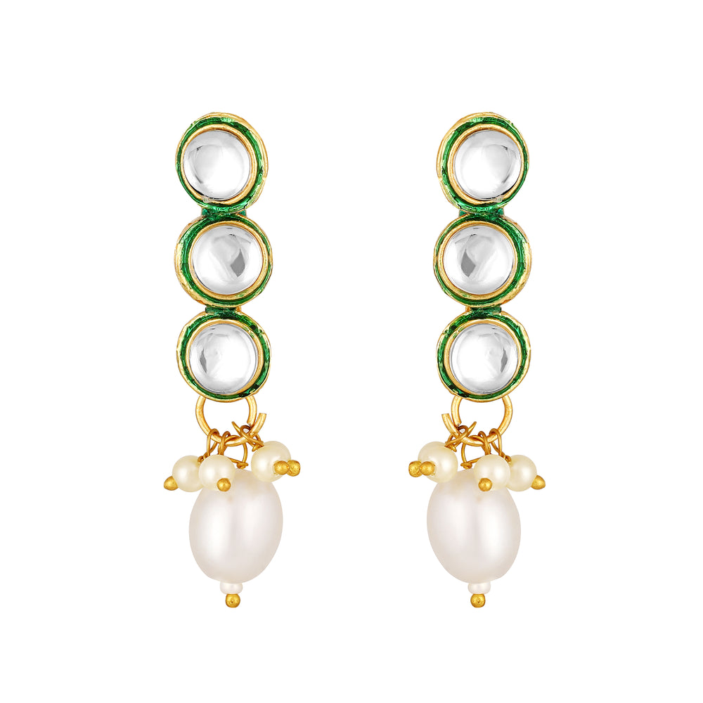 Green-meenakari-work-white-kundan-chokar-necklace-set