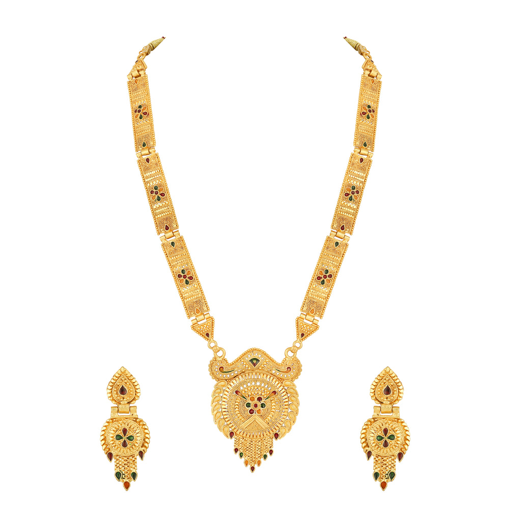 Meenakari Work Floral Necklace Set