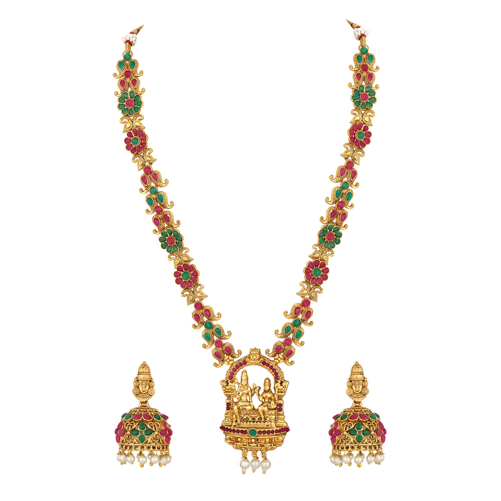 Lord Shiv parvati Kundan Necklace Set