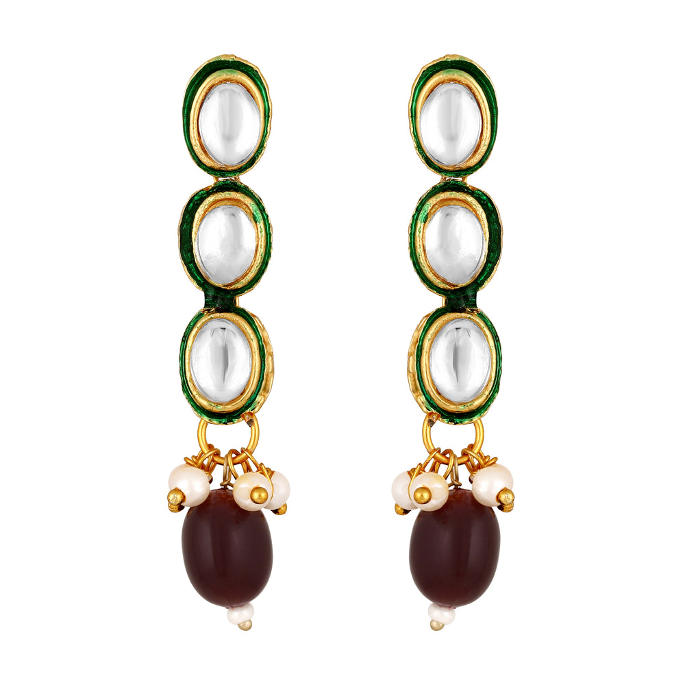 Meenakari Work Multicolur Pearls kundan Chokar Necklace Set