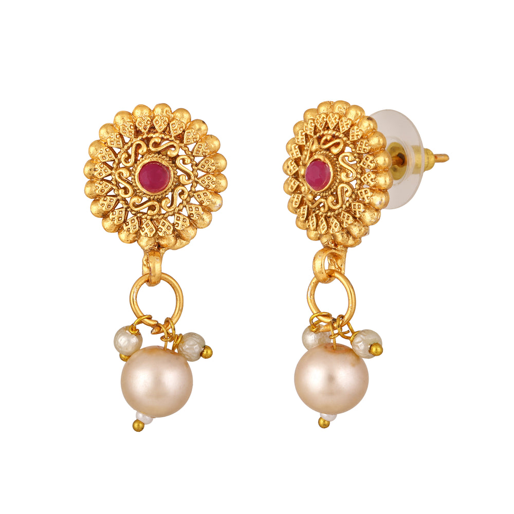Floral Shaped Kundan Necklace Set
