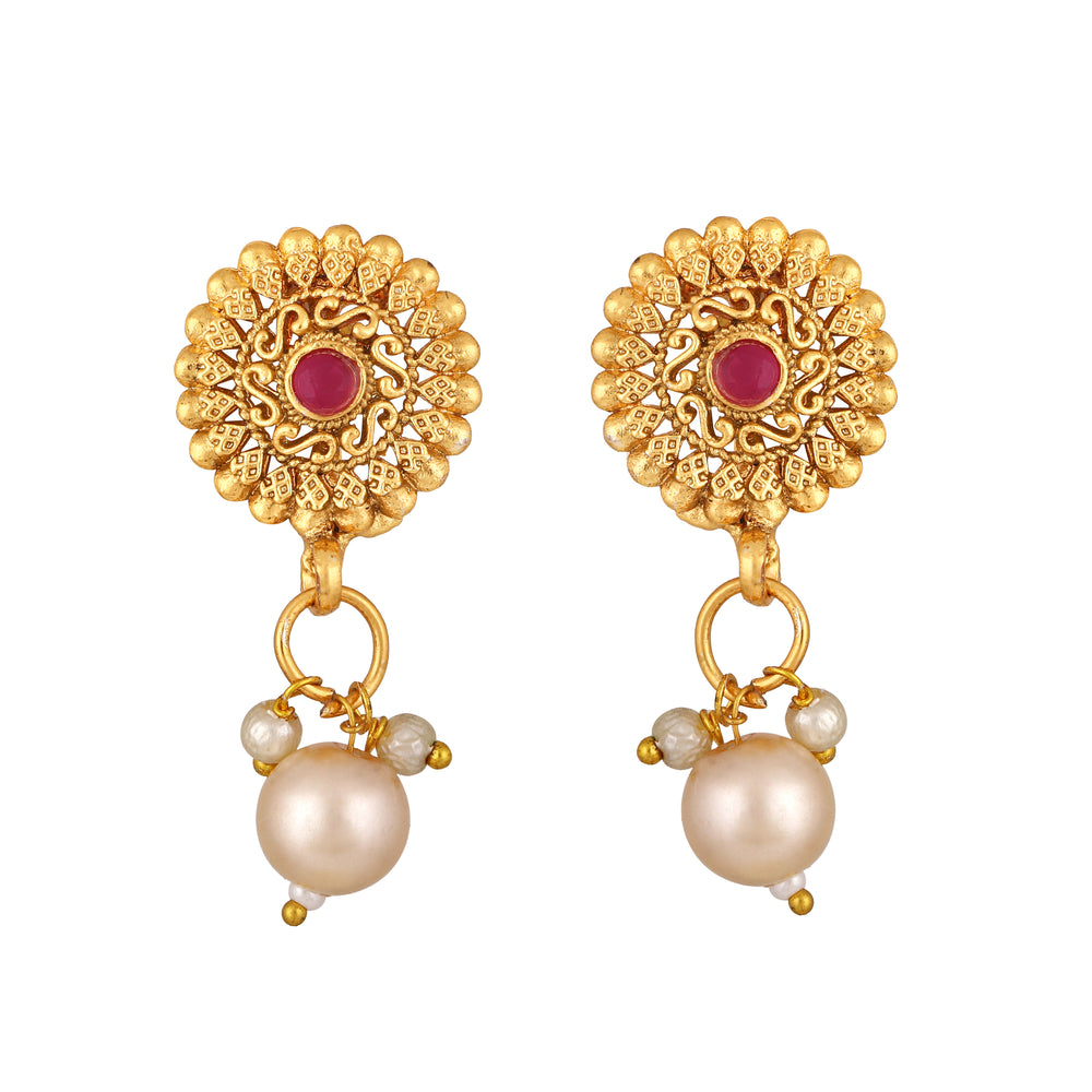 Floral Shaped Kundan Necklace Set