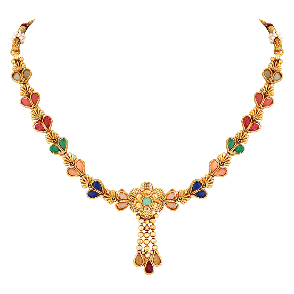 Multicolour Floral Necklace Set