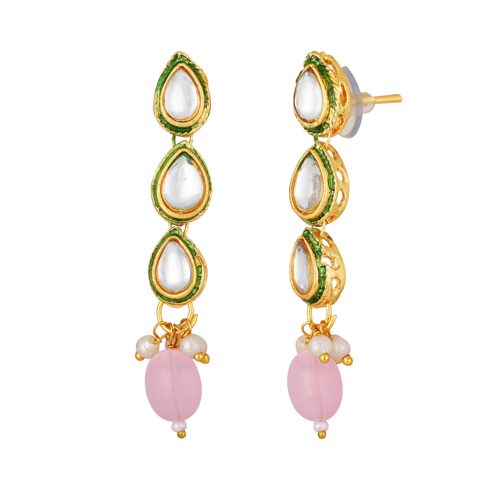 Meenakari Work Multicoloured Kundan Necklace Set