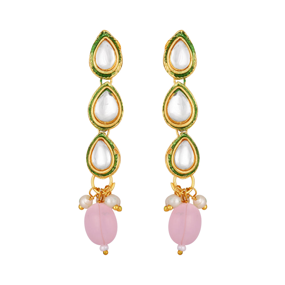Meenakari Work Multicoloured Kundan Necklace Set