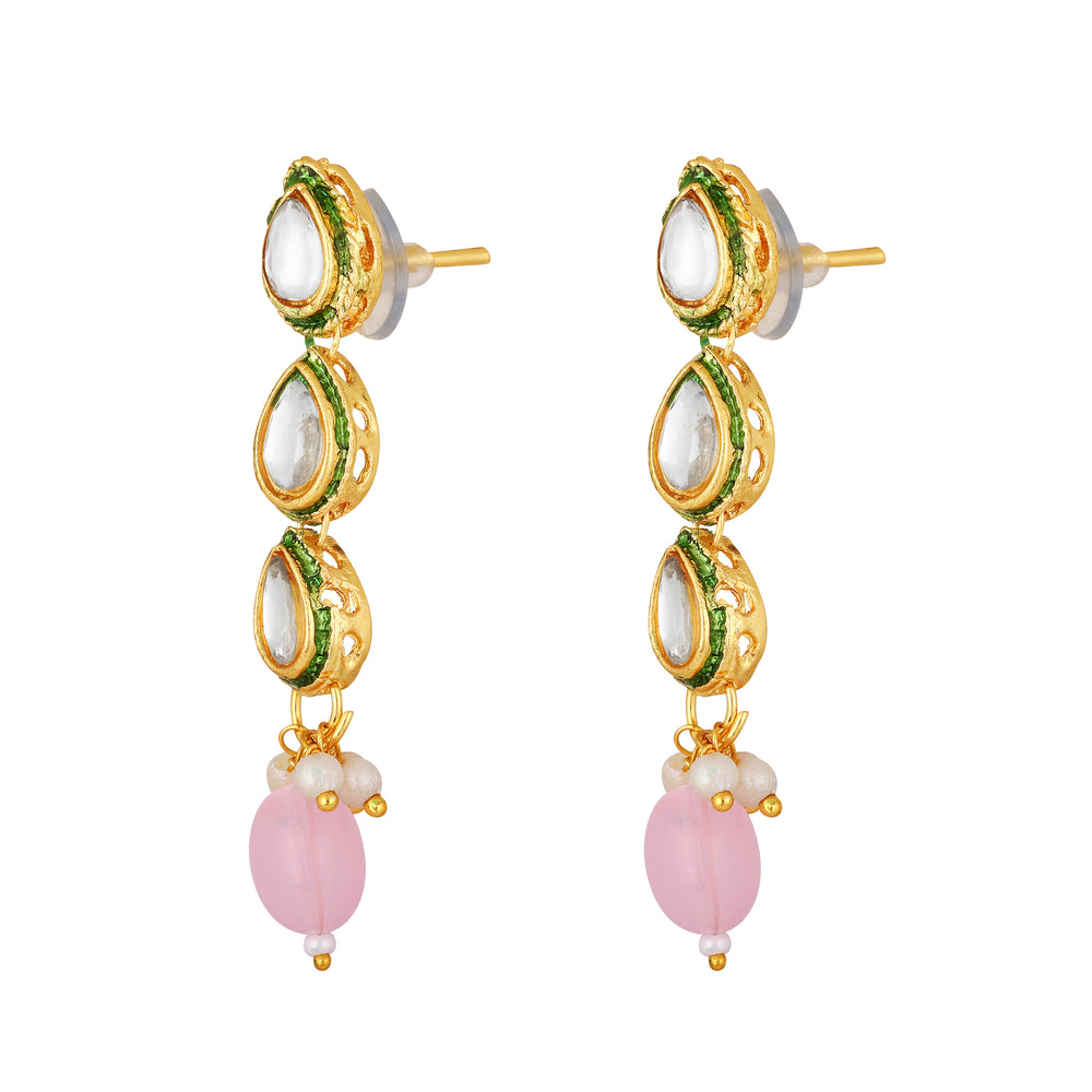 Meenakari Work Multicoloured Kundan Necklace Set