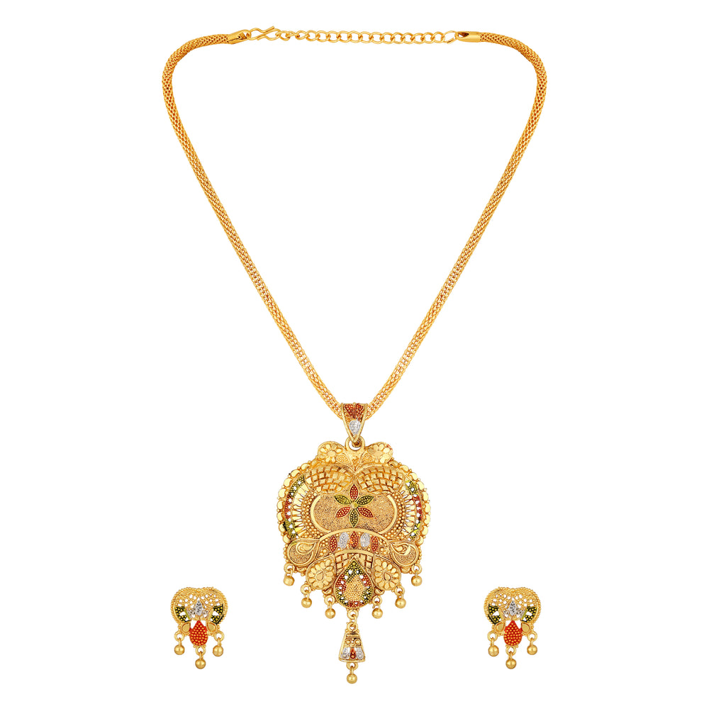 Multicoloured Meenakari Work Necklace Set