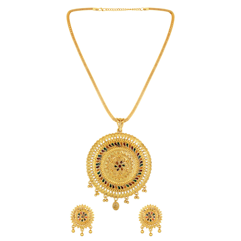 Multicoloured Meenakari Work Necklace Set