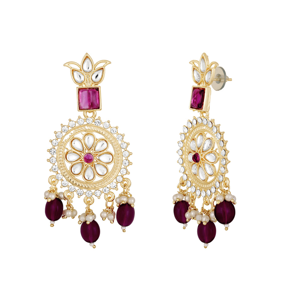 Aritficial Pearl and Kundan Floral Chokar Jewellery Set