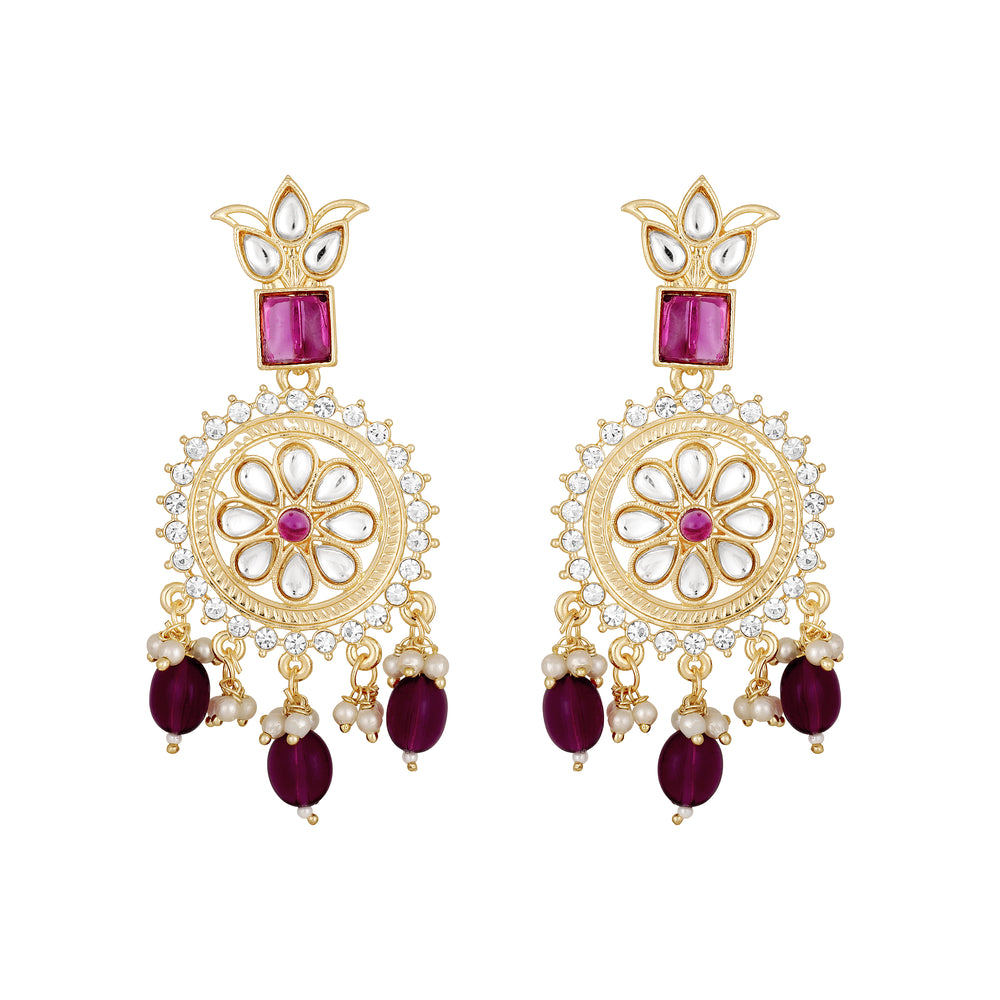 Aritficial Pearl and Kundan Floral Chokar Jewellery Set