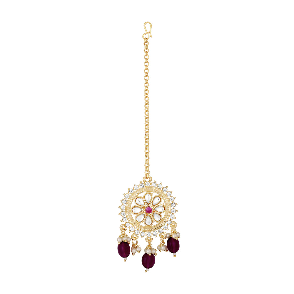 Aritficial Pearl and Kundan Floral Chokar Jewellery Set