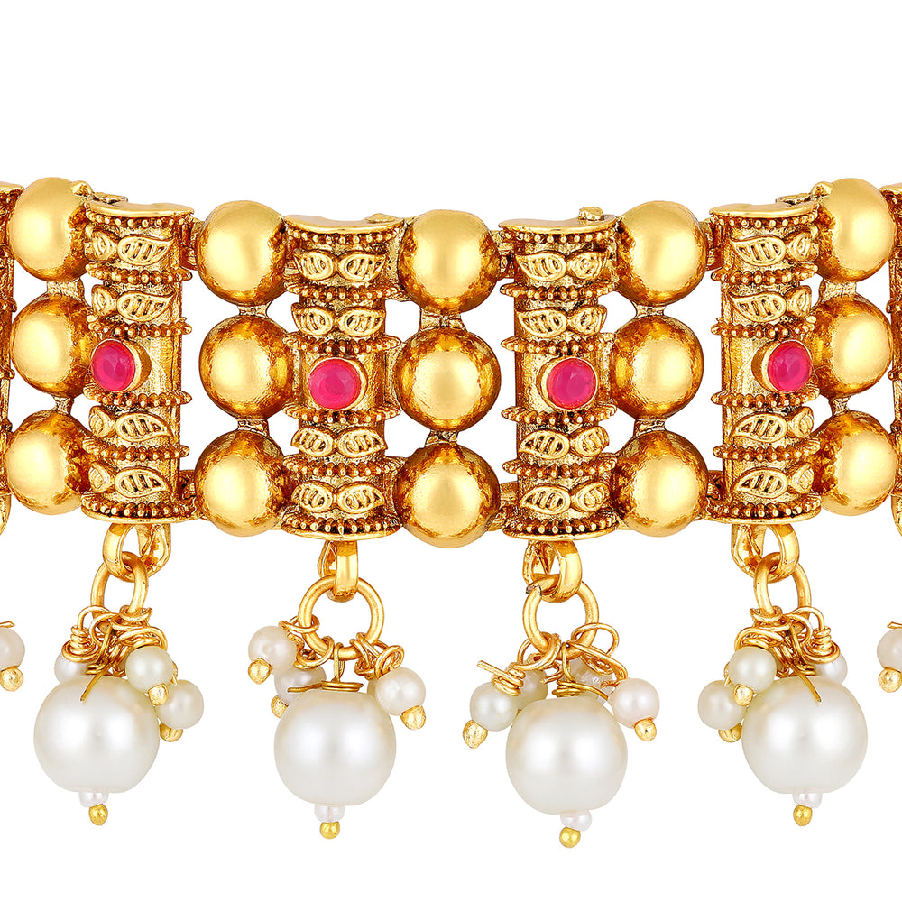 White Kundan Chokar Necklace Set