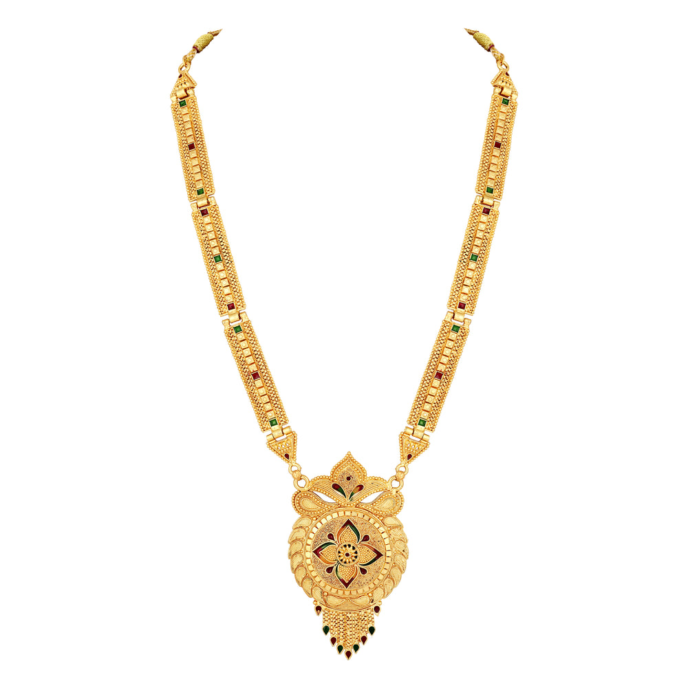 Multicoloured Meenakari Work Floral Necklace Set