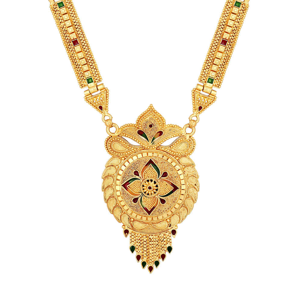Multicoloured Meenakari Work Floral Necklace Set