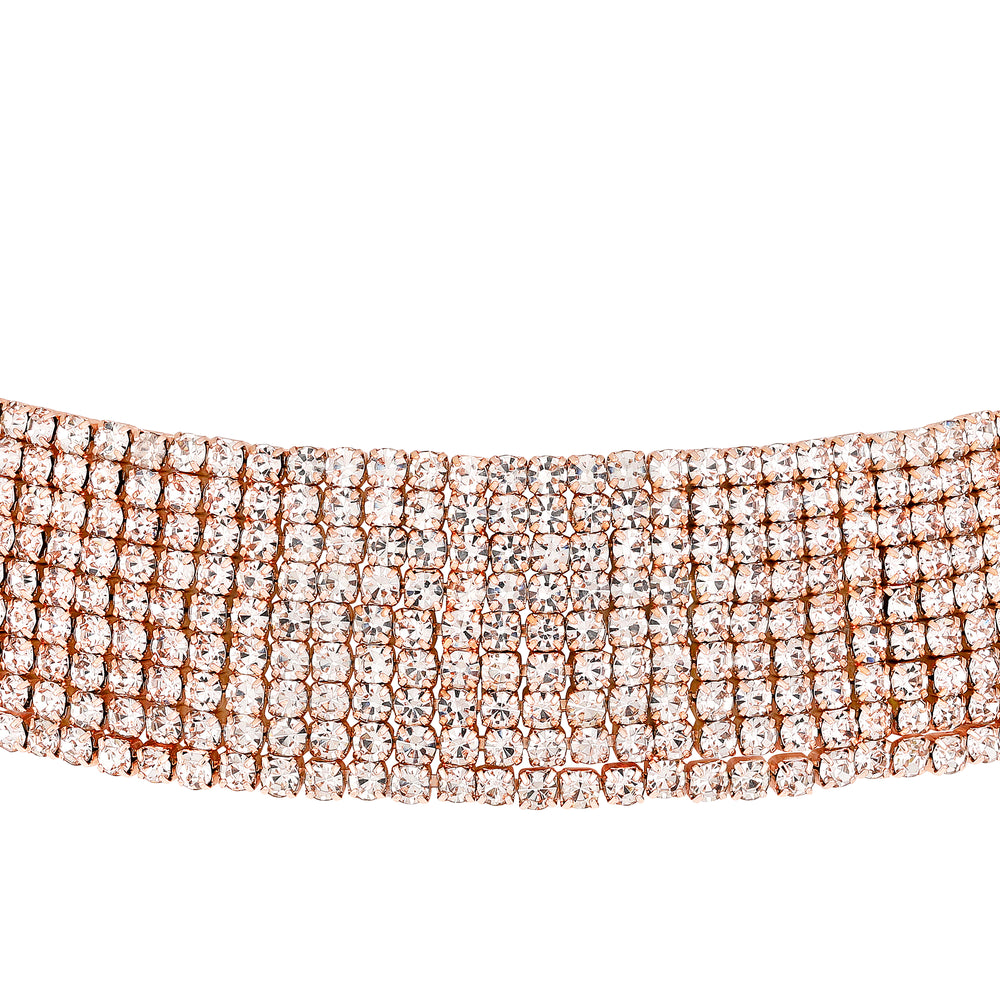 Rhodium Plated Studed Choker Necklace Set