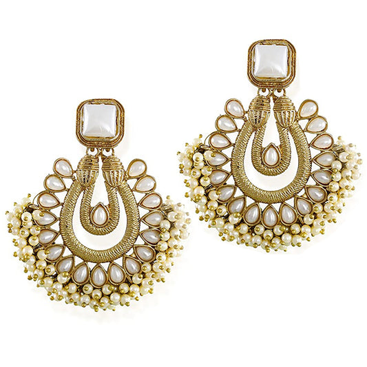 Traditional Pearl Ghungroo Chandelier Earring