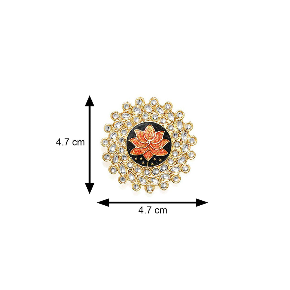 Traditional Meenakari Lotus Stud Earring