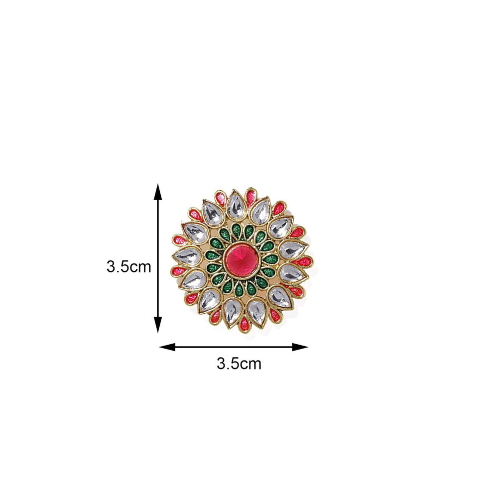 Traditional Multicolor Meenakari Circular Stud Earring