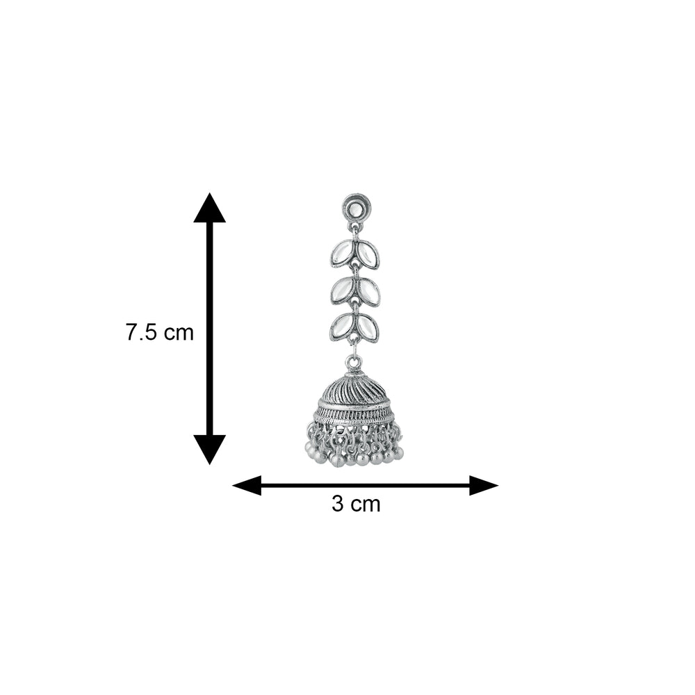 Traditional White Kundan Jhumki Earring
