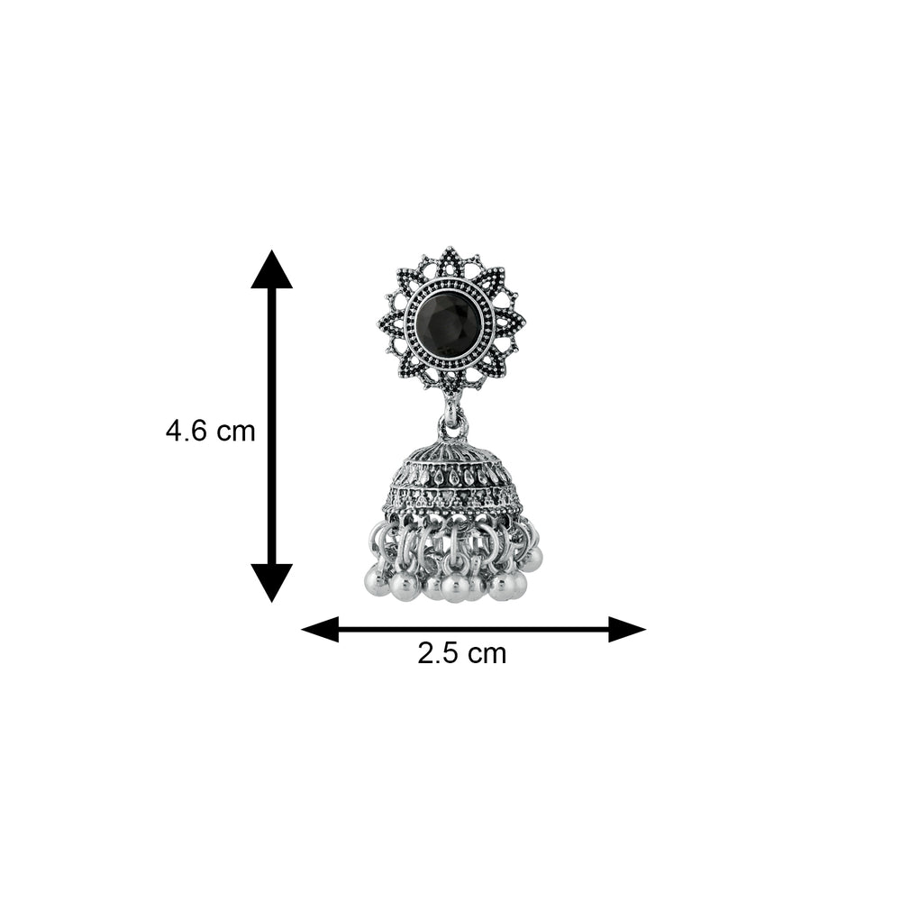 Traditional Black Kundan Jhumki Earring