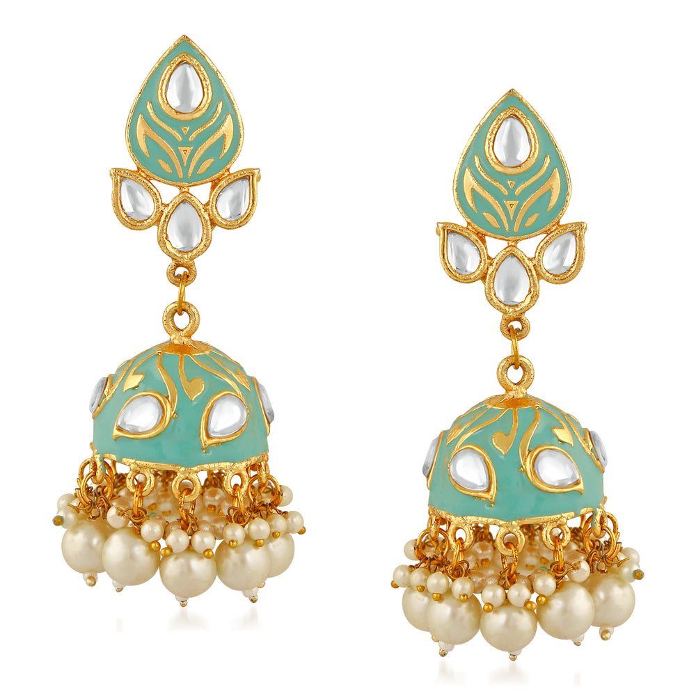 Traditional Meenakari Work Jhumka Earrings