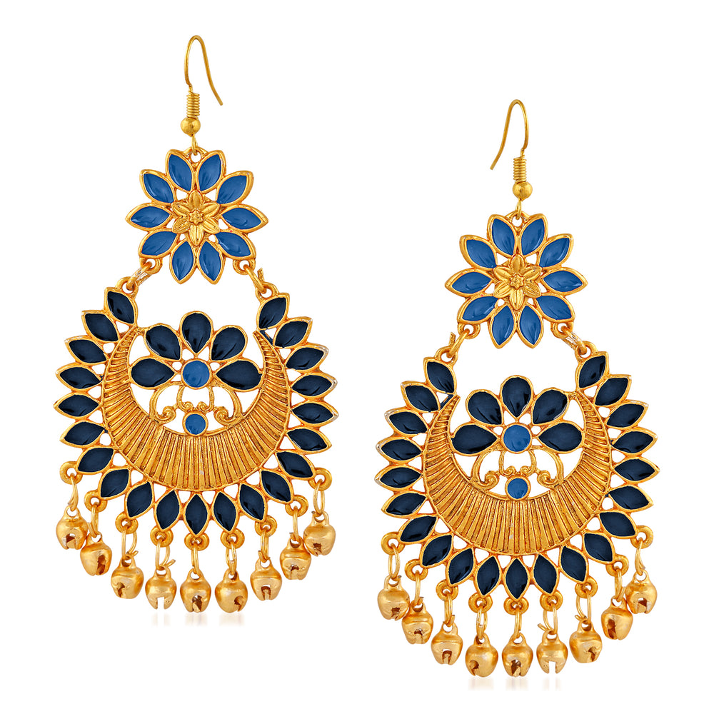 Meenakari Work Floral Dangler Earrings