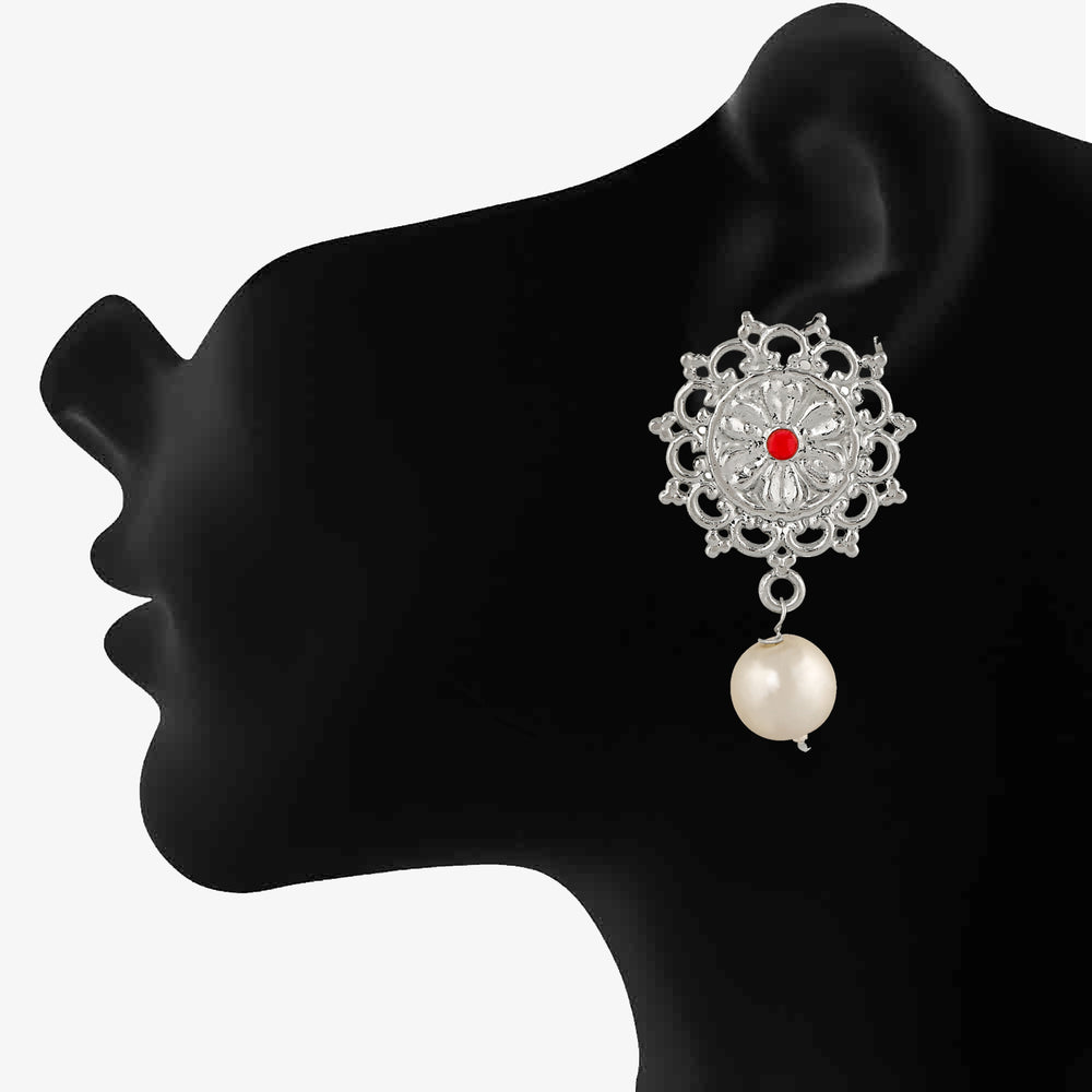 Traditional Floral Dangler Earrings