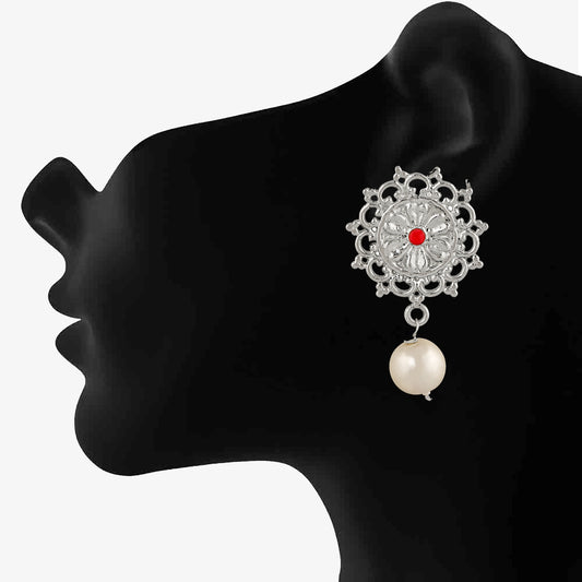 Traditional Floral Dangler Earrings