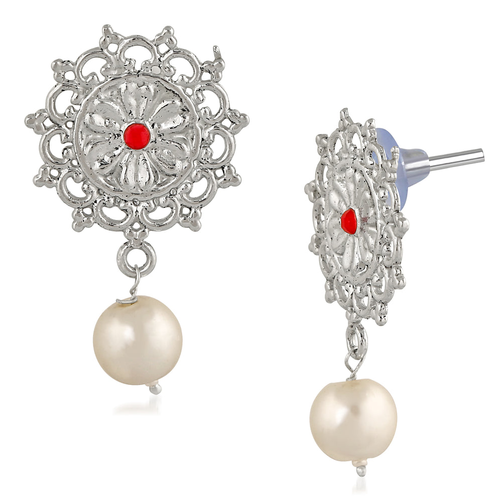 Traditional Floral Dangler Earrings
