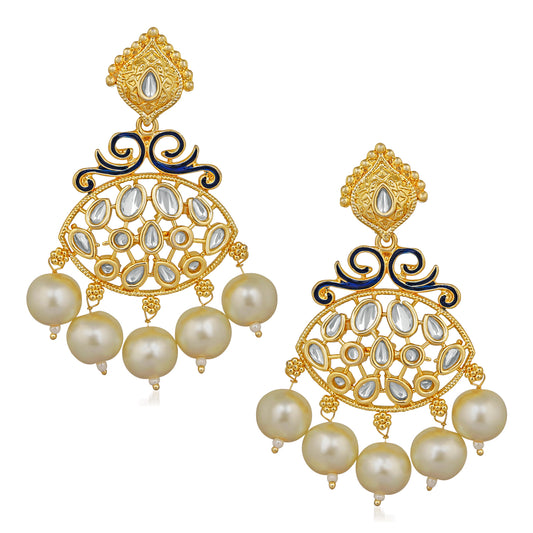 Ethnic Meena work Dangler Earrings