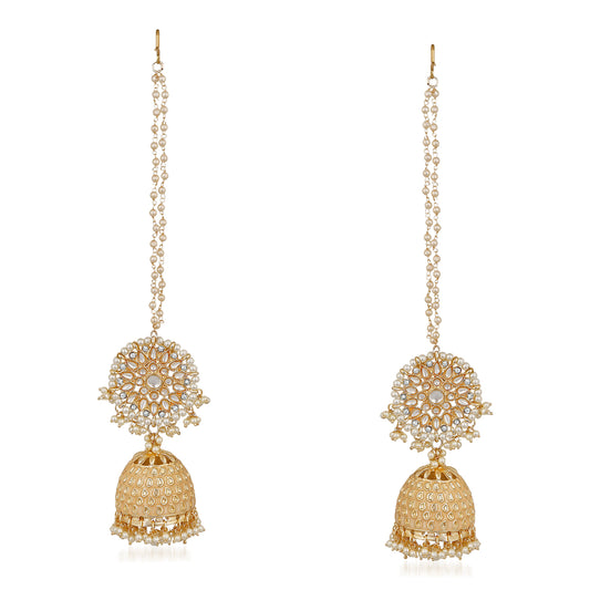 Long Chain Jhumka Earrings