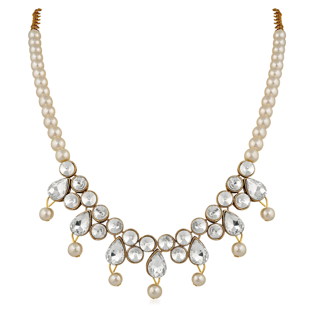 Traditional Necklace Set with Kundan and Artificial Pearl