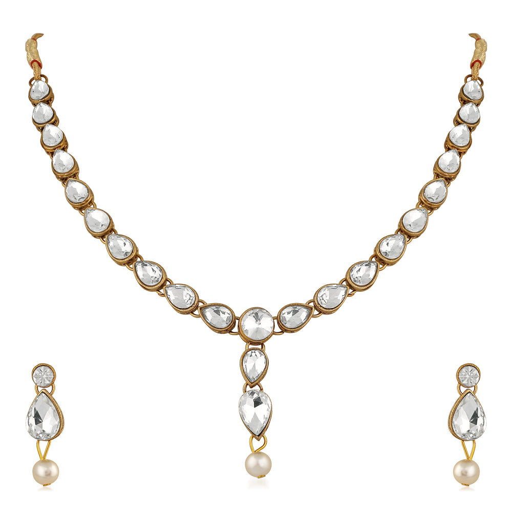 Traditional Necklace Set with Kundan and Artificial Pearl