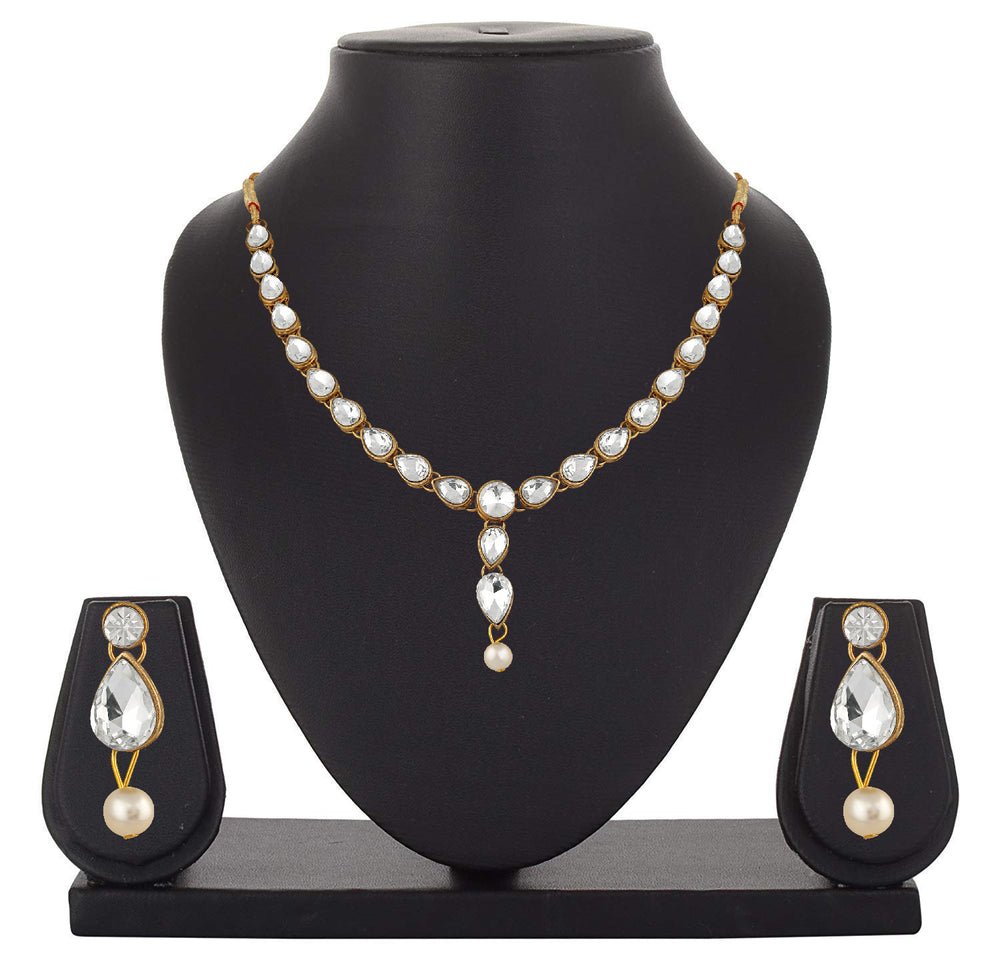 Traditional Necklace Set with Kundan and Artificial Pearl