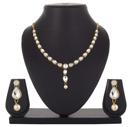 Traditional Necklace Set with Kundan and Artificial Pearl