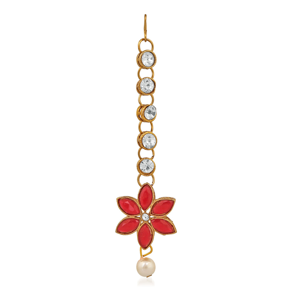 Floral Traditional Choker Necklace Set with Jewellery Kundan and Artificial Pearl